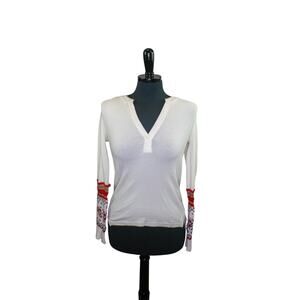 We The Free V Neck Thermal Top Crochet Knit Folk Scandi Cabin Cozy